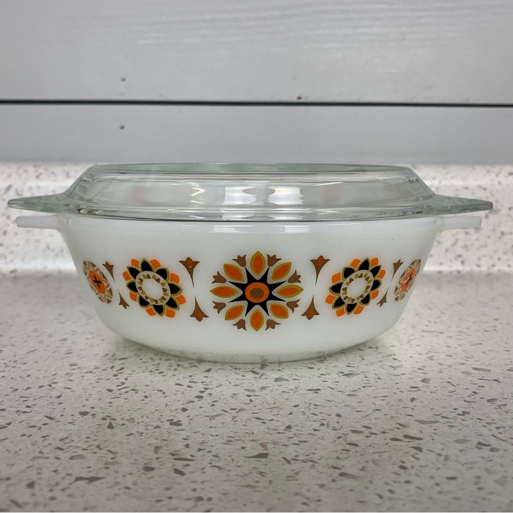 Vintage JAJ Pyrex England Glass Baking Dish with Lid
